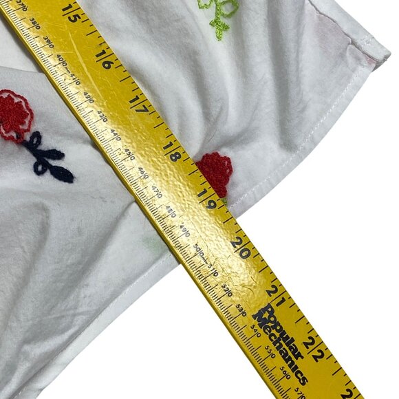 Marc New York L Floral Embroidered Button-Up Tie-Front Shirt Fun Park Picnic Cro - Picture 9 of 9